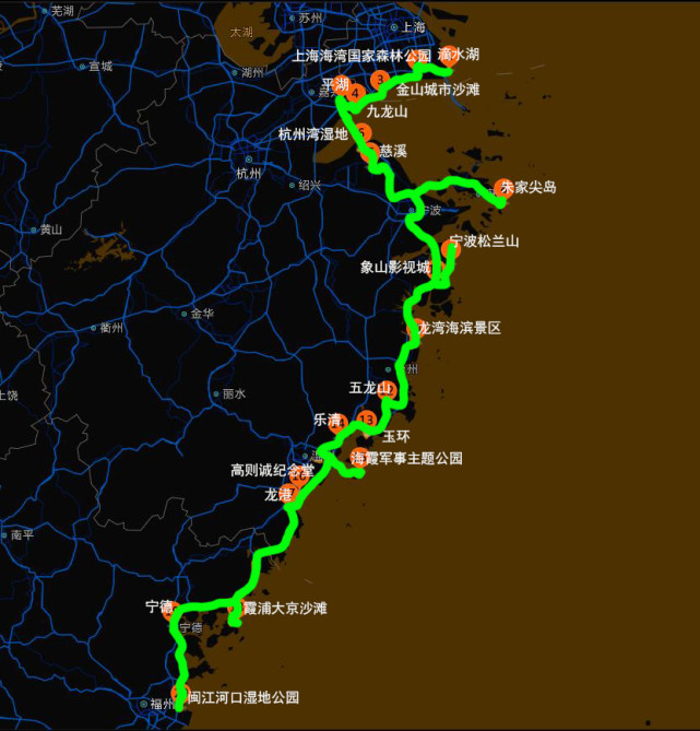 自驾游228国道线路图,全长8091公里,贯穿祖国海岸线(二)