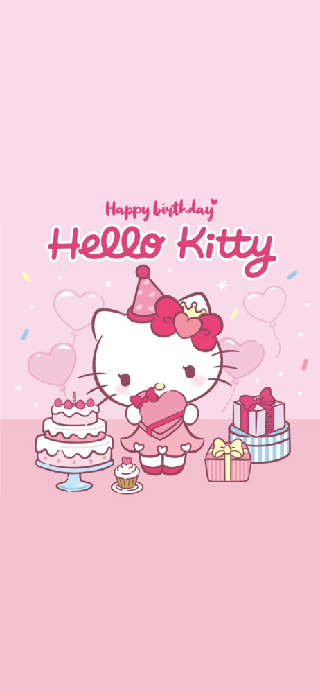 粉色壁纸三丽鸥凯蒂猫生日快乐