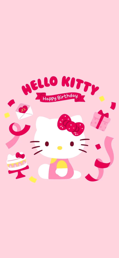 粉色壁纸三丽鸥凯蒂猫生日快乐