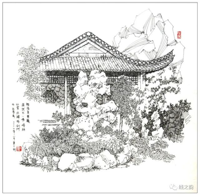 【手绘资源】黄力炯钢笔画古典私家园林(3)