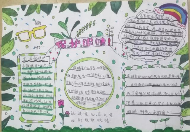 七(8)班学生手抄报爱护眼睛从我做起,用心呵护心灵之窗!