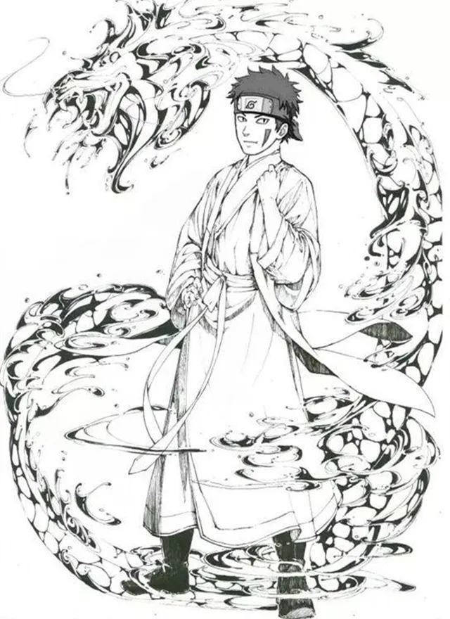 火影忍者中国风系列水墨插画图集身穿唐装的鼬实在太帅了