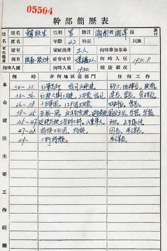 韩联生,江西萍乡人,我军工兵事业的奠基人,早年在安源煤矿务工,跟随