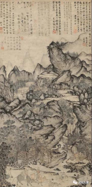 【古今书画:千古书画第一人 王蒙 泉松漫雪山水图卷 立轴