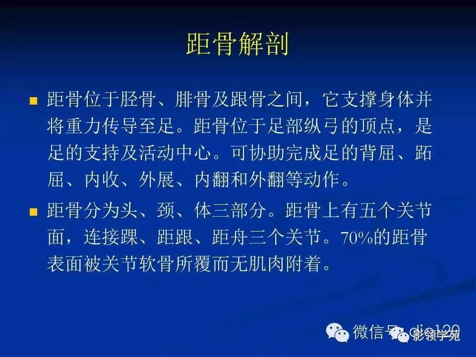 4.后撞击综合症:骨性撞击多见,例如距骨三角