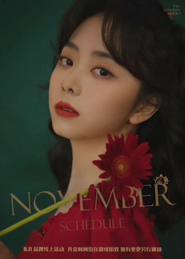 公认最有实力的人气演员谭松韵,11月份也仅仅只有一场线上活动,其余