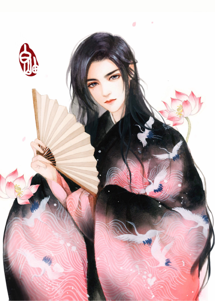 古风美男子手绘插画插画师白岫