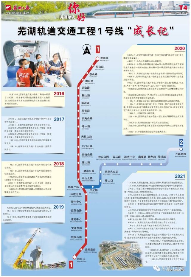 2016年12月24日,芜湖轨道交通1号线,2号线一期项目正式开工,标志着