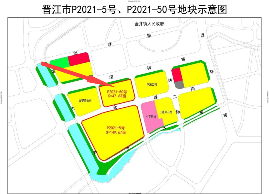 位于金井镇面积47.63亩规划用途:居住用地容积率1.0 r 2.