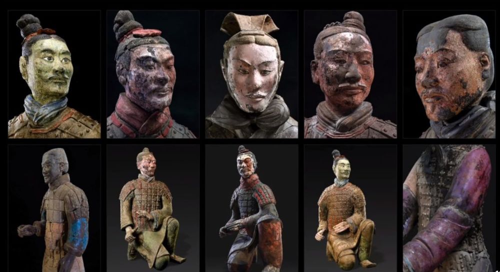 没错!大家现在看见的秦始皇兵马俑虽然没有色彩.