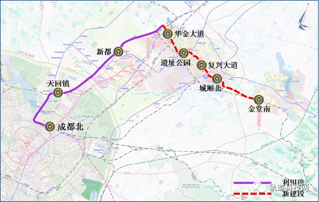 图源:轨道科技网 全线共设8座车站,利用既有成都站,改建天回镇站,新都