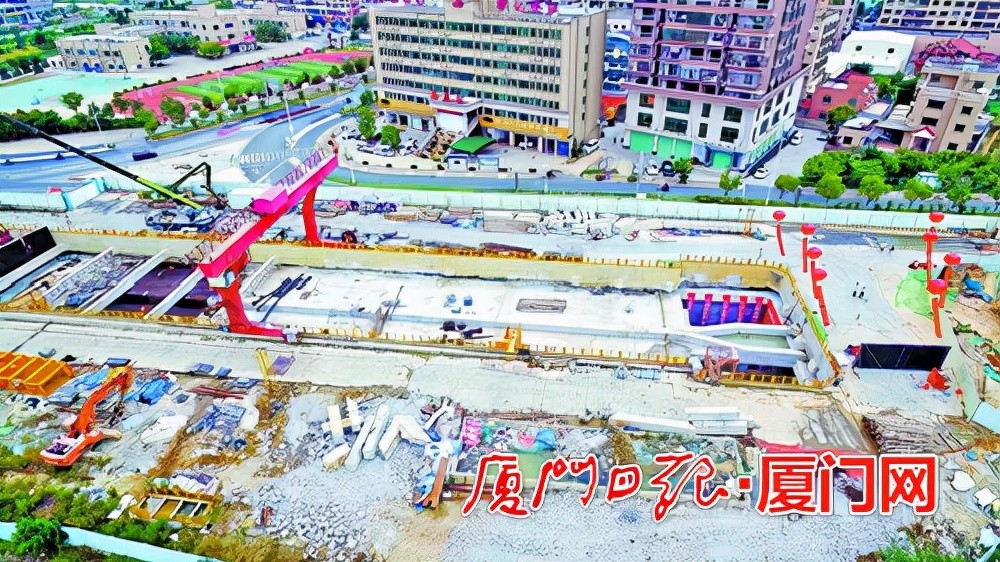 厦门地铁6号线角美延伸段两个站点主体封顶
