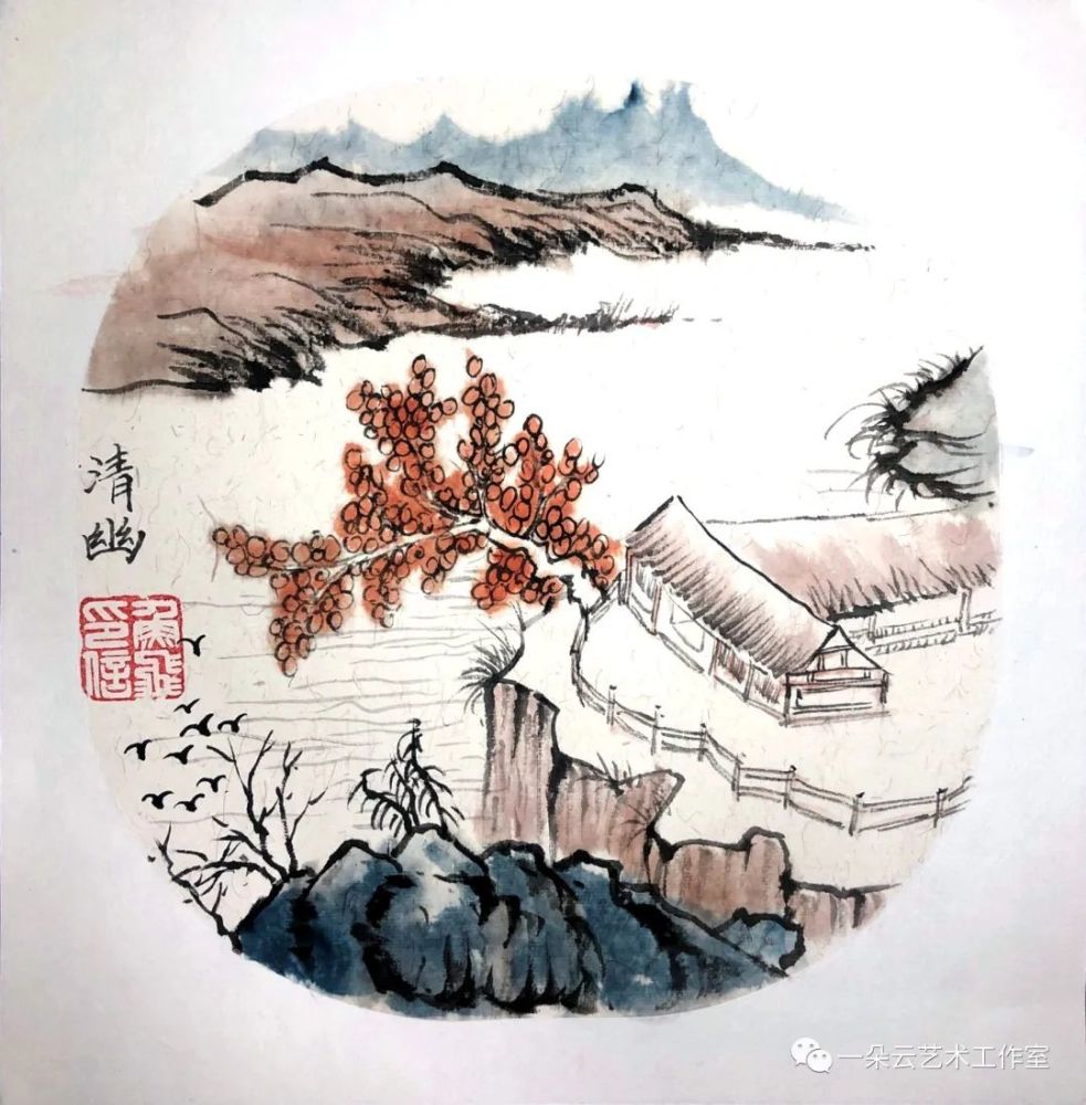 少儿美术汇|儿童水墨山水画课例分享,感受国画的魅力