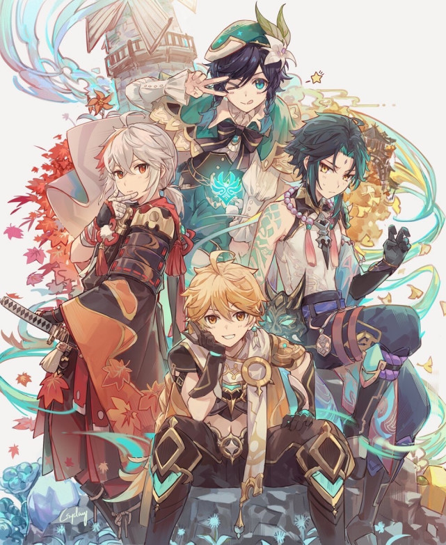 原神画师原创的人物插画欣赏:气质!优雅!恬静!美!