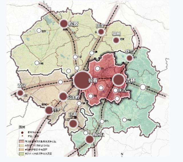 将长春周围的吉林,四平,松原,辽源,梅河口等市,全部纳入都市圈范围,与