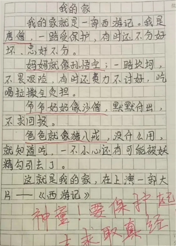 小学生作文我的小姨走红揭露小姨不留情面鸡毛掸子已上线