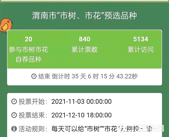 渭南市树市花评选开始啦!各10个品种,你最中意哪一个?