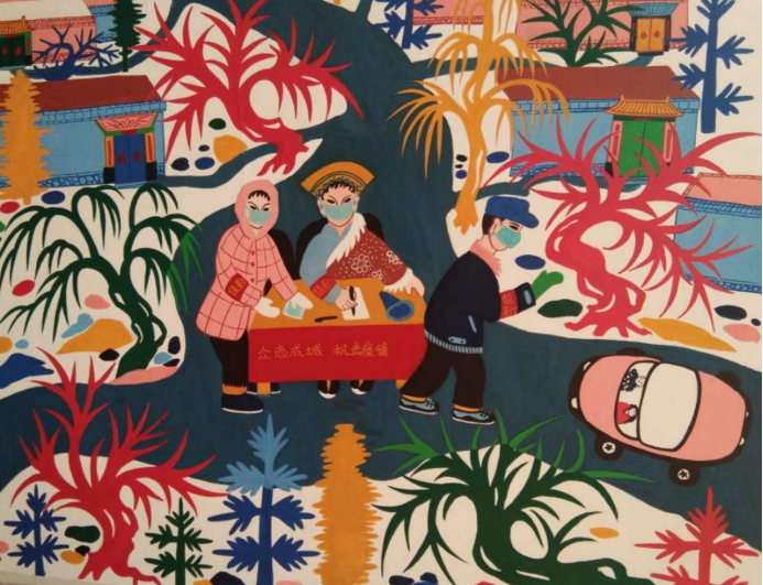 【疫情防控】群众原创抗疫文艺作品线上画展——湟中农民画《疫情战》