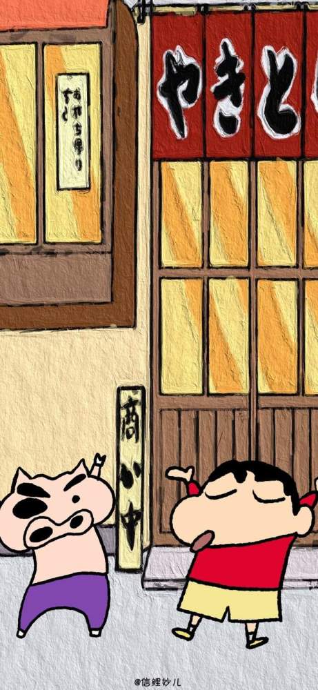 超好看的油画风蜡笔小新壁纸