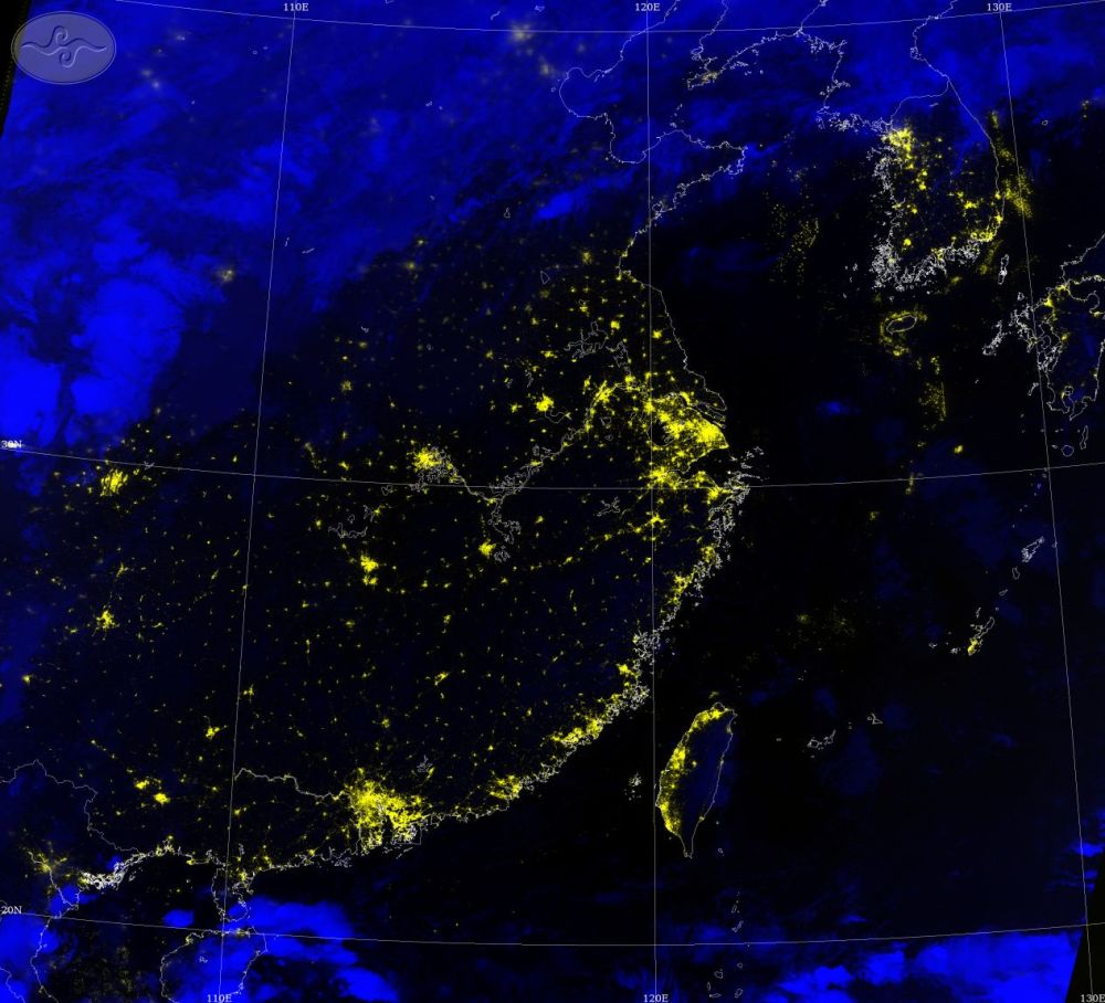 看2021年最新夜光图,分析国内中南部经济分布