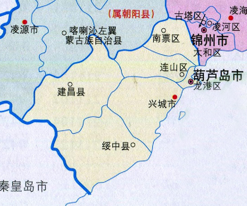 葫芦岛人口分布图:兴城市49.03万,连山区46.81万