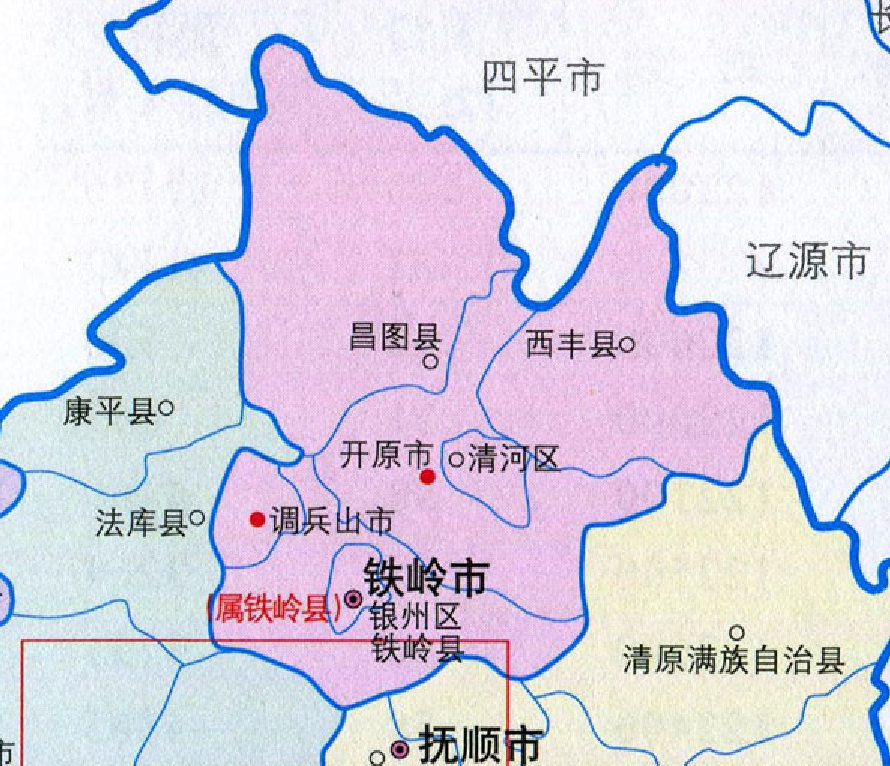 铁岭市人口分布图:铁岭县32.44万,清河区8.47万