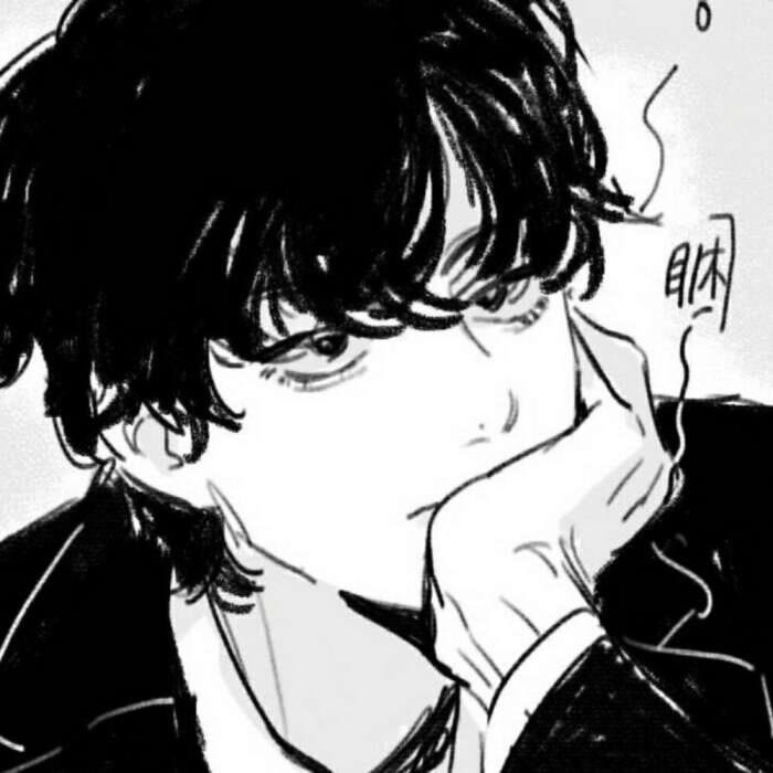 40张黑白动漫男头望君喜