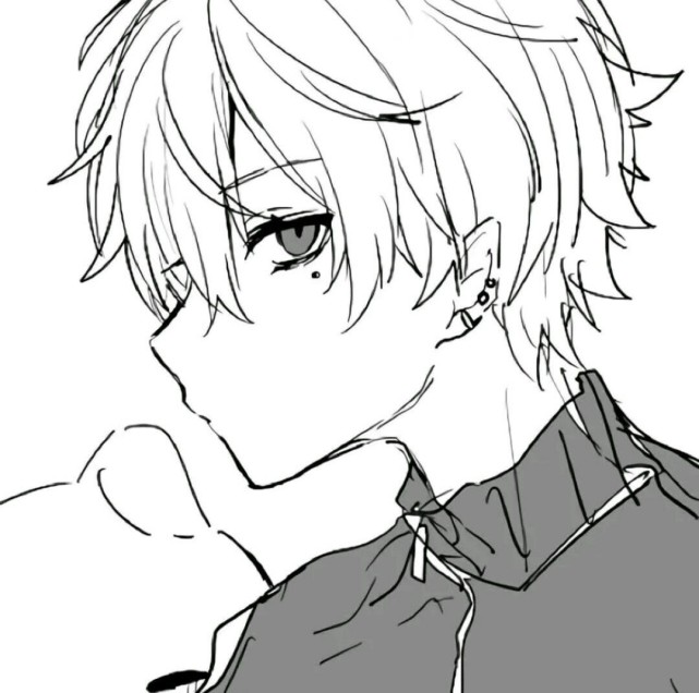 40张黑白动漫男头 望君喜