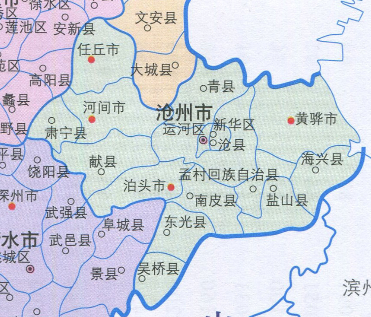 沧州各区县人口一览:河间市79万,东光县34万