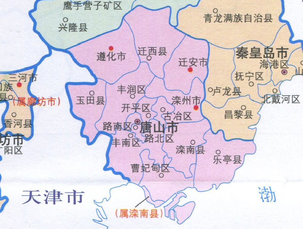 唐山各区县人口一览遵化市70万丰南区55万