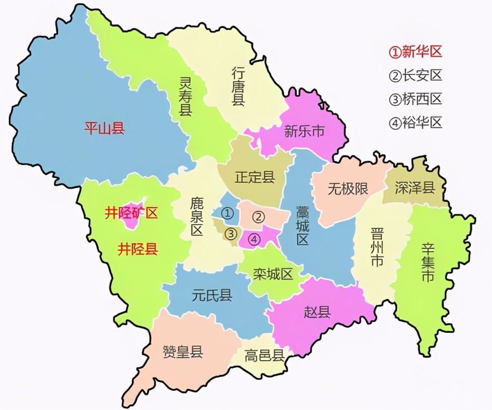 石家庄各区县人口一览裕华区77万正定县54万