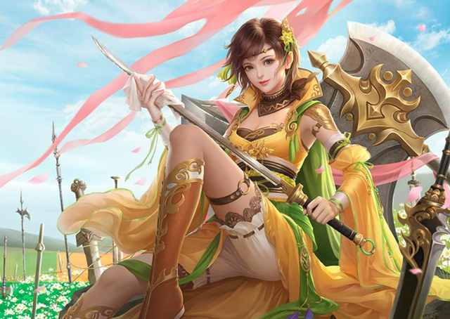 第三:孙坚的女儿孙尚香关羽的女儿关银屏虽然不是那种很强的武将