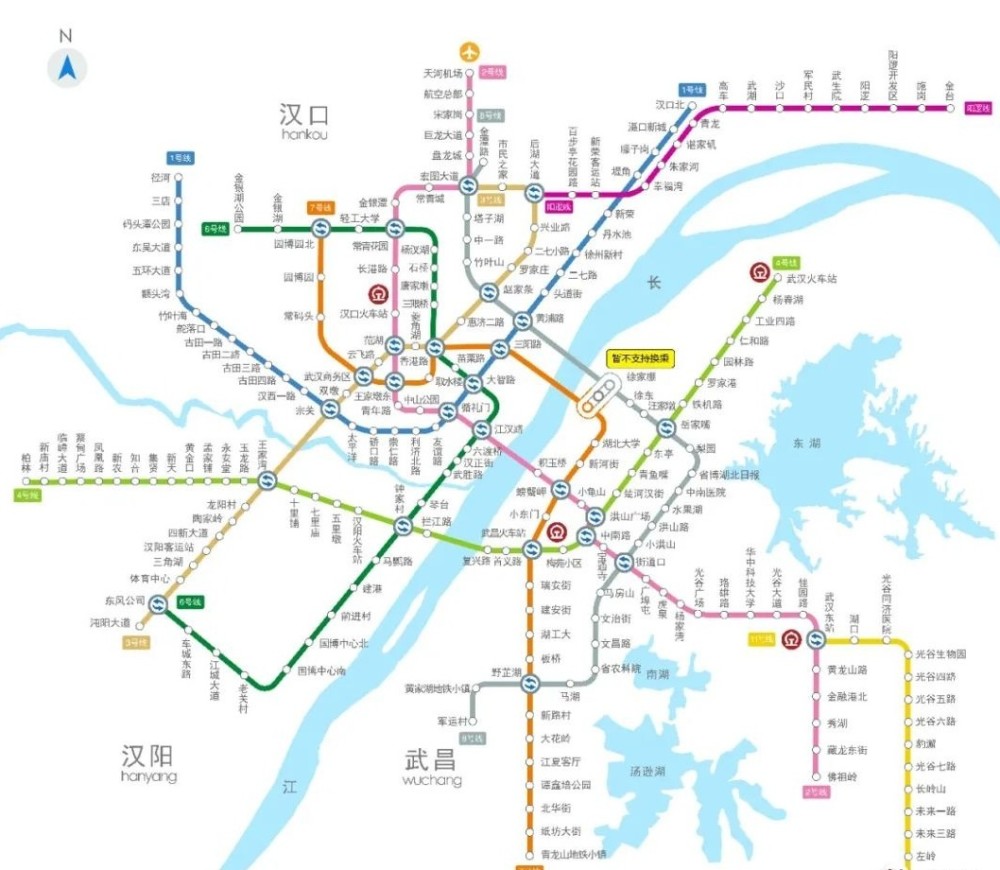 武汉已开通运营的地铁线路图 (来源 武汉地铁 湖北广电融媒体 责任