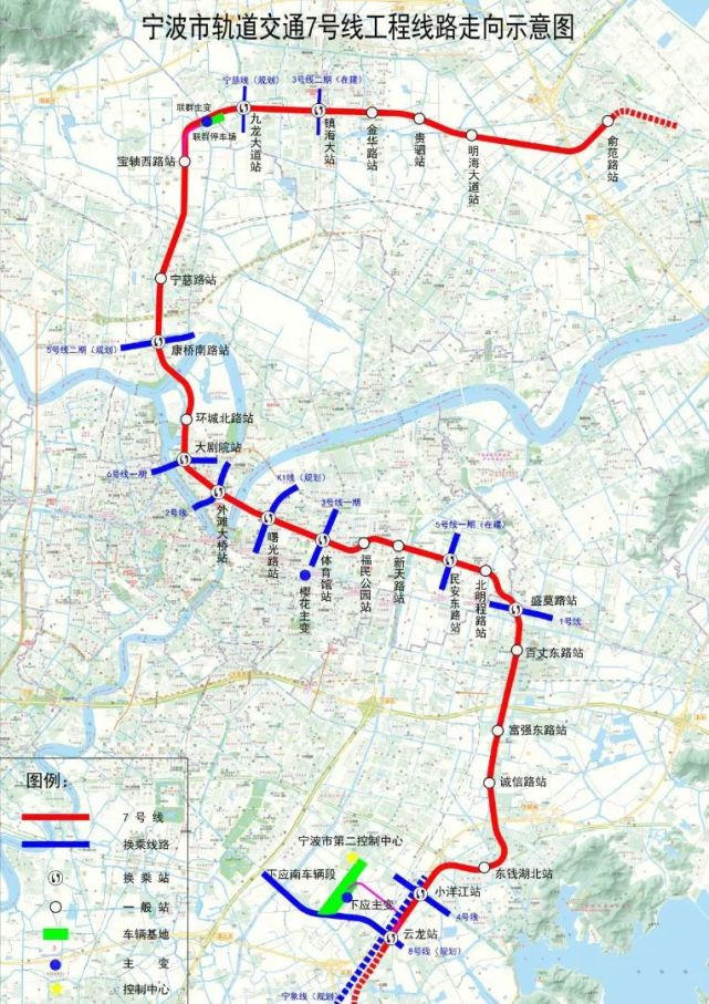 宁波地铁7号线可换乘宁慈线至杭州湾新区