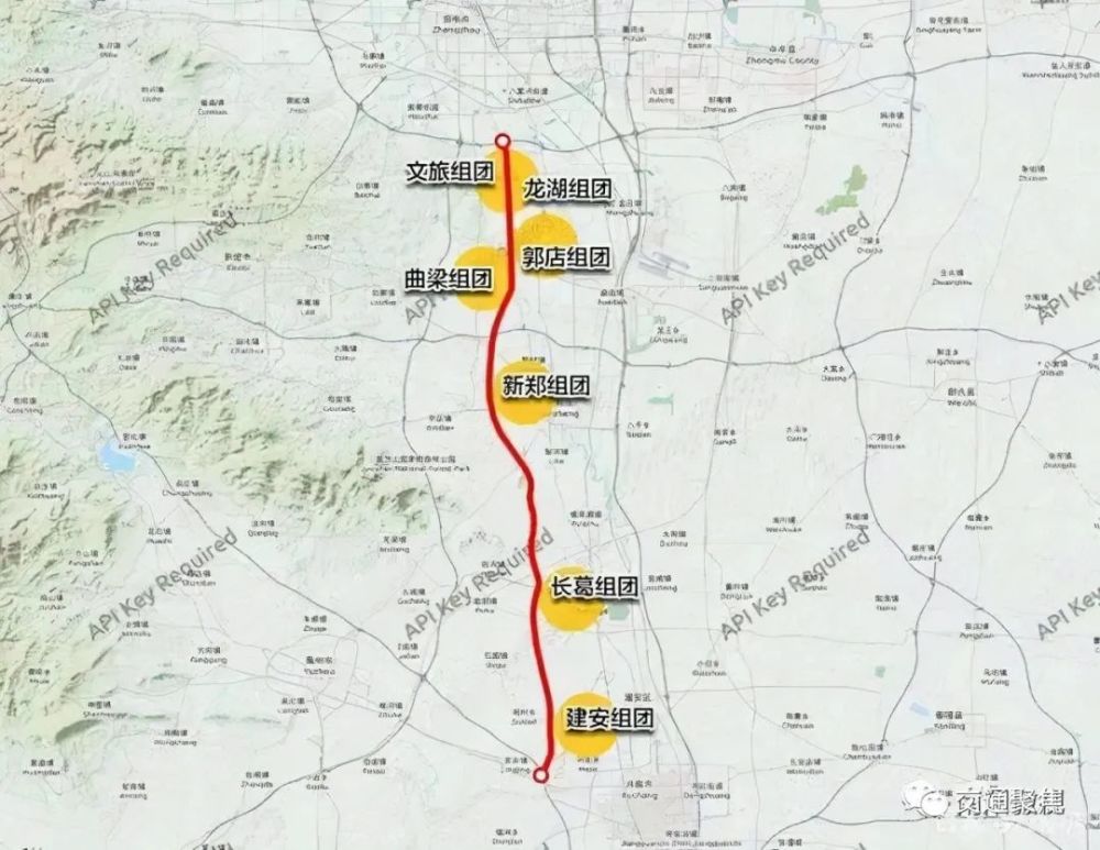 路线起于郑州西南绕城高速,采用高架桥方式沿京广快速路一路向南,于