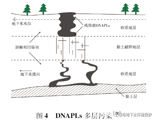 污染地块土壤-地下水中dnapl污染物迁移特点