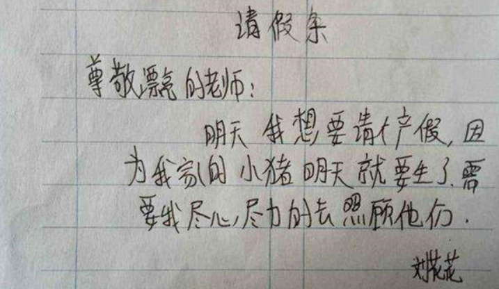 小学生请假条火了理由过于真实老师无奈不得不批