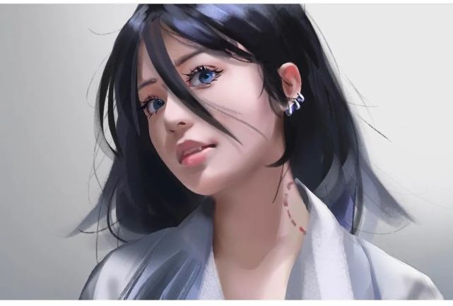 厚涂风格的绘画创作,唯美少女插画