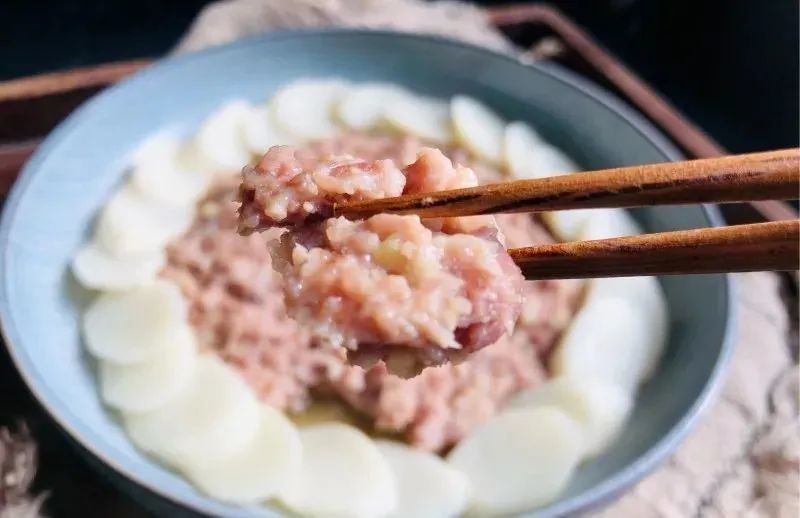 味道鲜香的山药蒸肉饼营养美味挡不住荤中有素的美味蒸菜