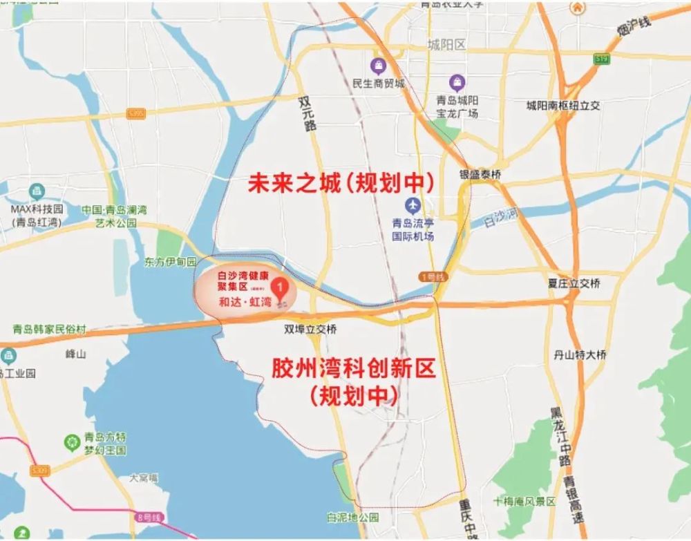 青岛十四五规划出台,白沙湾迎来 胶州湾科创新区(规划中)," 未来之城