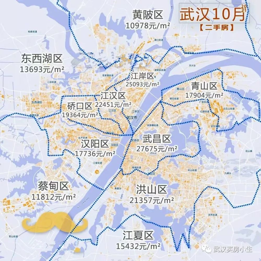 2021年10月武汉房价地图