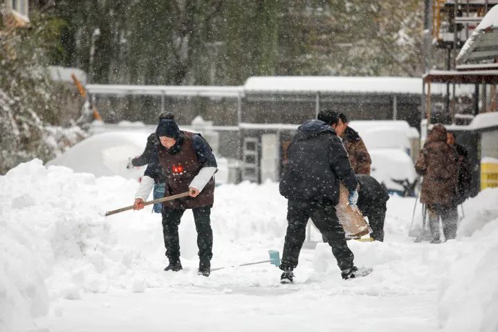 8日,鞍山持续的强降雪带来较厚积雪,给市民出行造成较大影响.