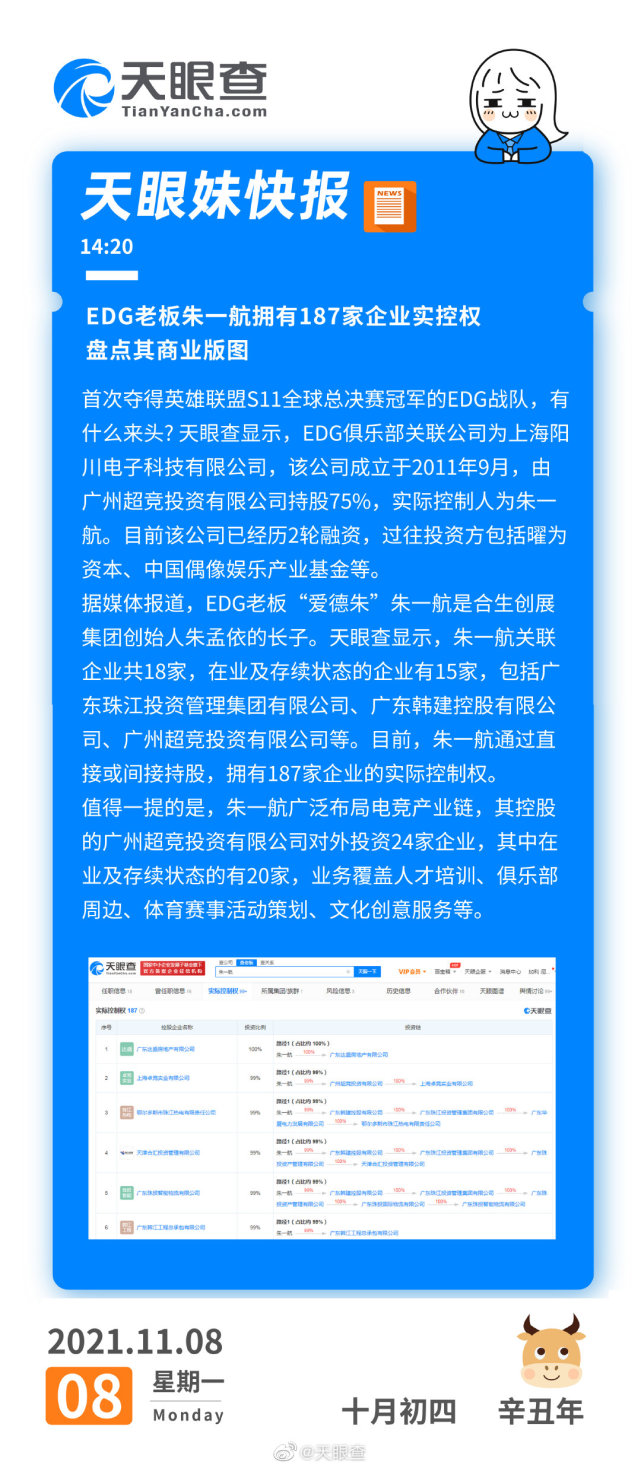 盘点edg老板朱一航商业版图