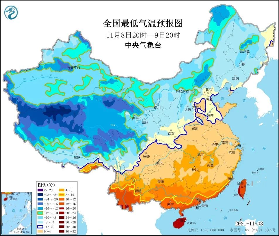 11月8日未来三天天气预报:东北地区等地有强降雪,寒潮继续影响东北