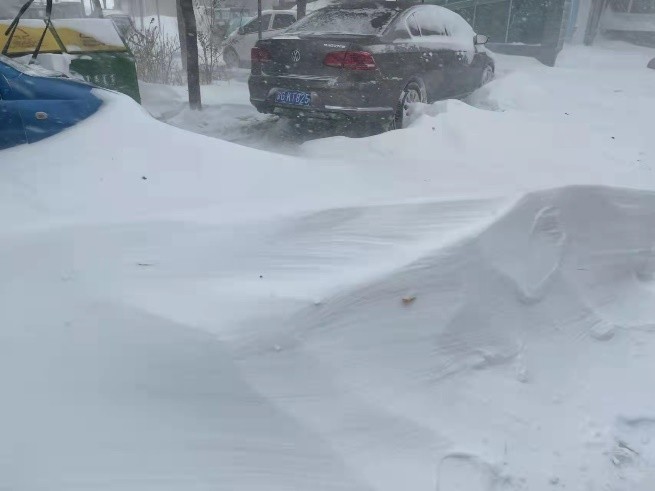 内蒙古通辽最大积雪深度达50厘米.图/受访者提供