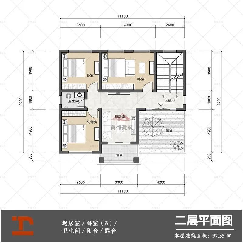 占地120平三款别墅图纸户型大气看了想马上回去过田园生活