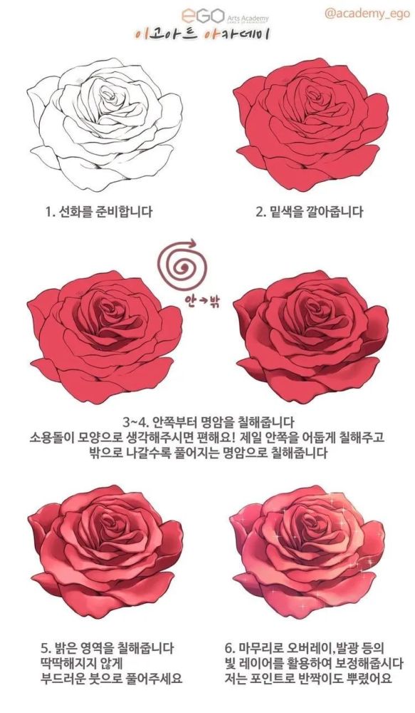 插画教程花朵教程玫瑰的画法