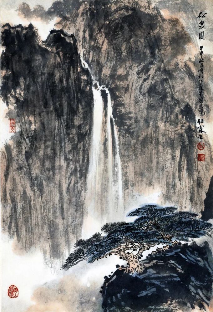 中国画 伍霖生 《黄山春意》 70cmx45cm 纸本 2002年
