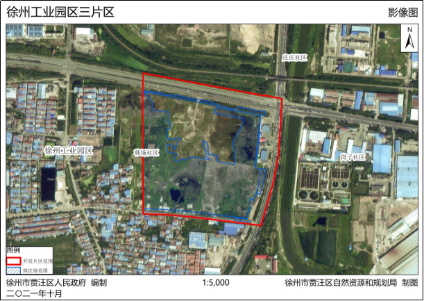 开发片区位于徐州工业园区韩场社区,东至206国道,南至南纬二路,西至