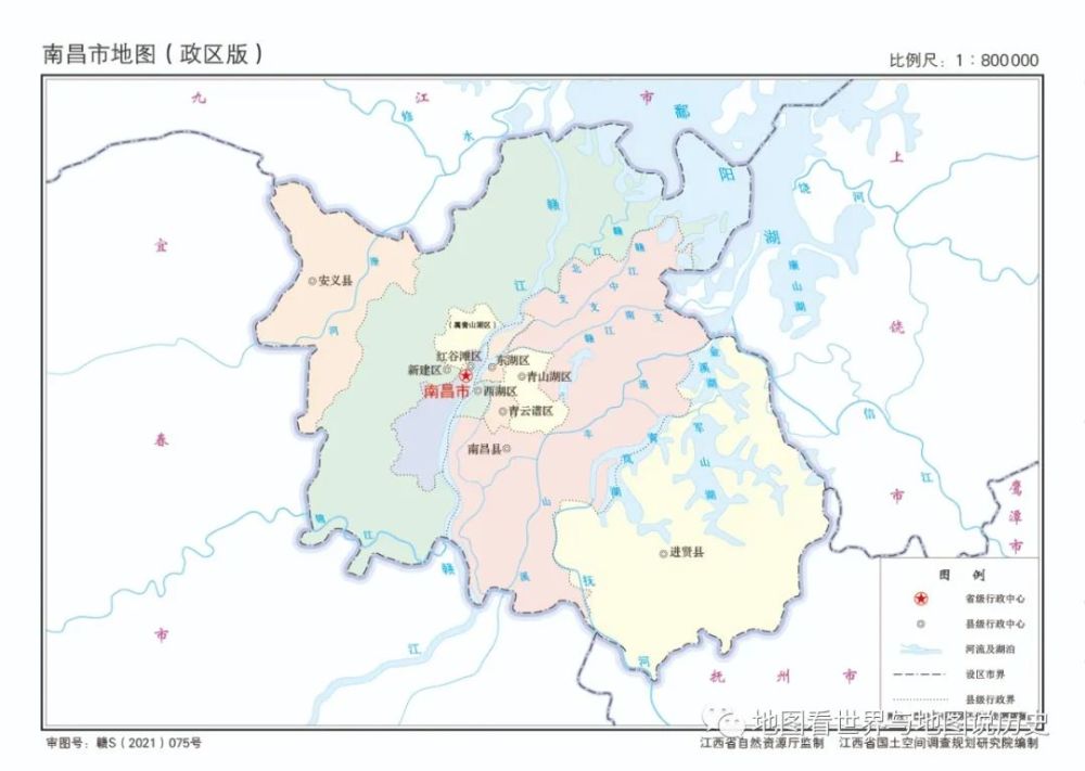 南昌市行政区划图南昌6区3县的地名来历